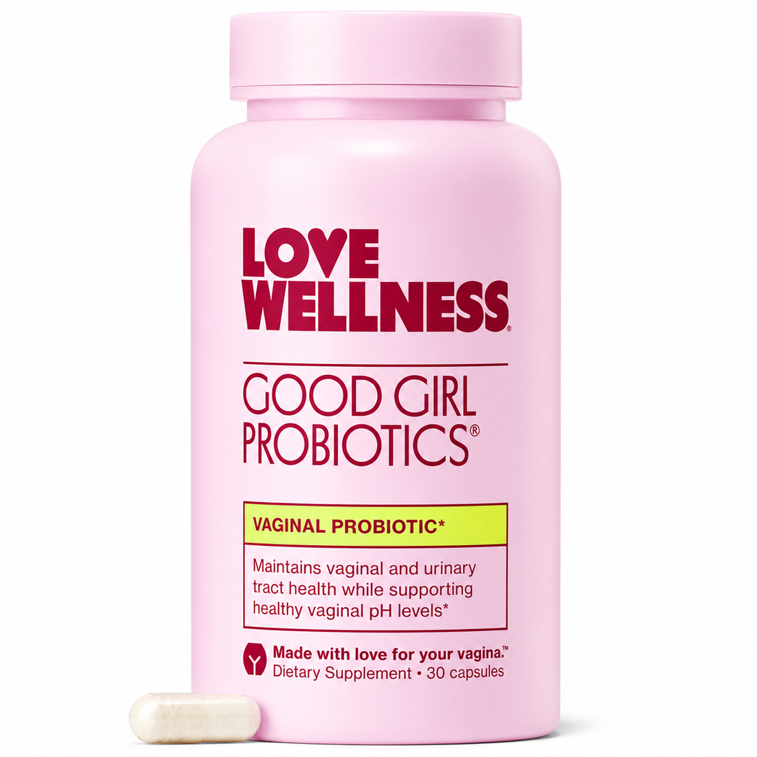 Love Wellness Good Girl Probiotics bottle 30 capsules