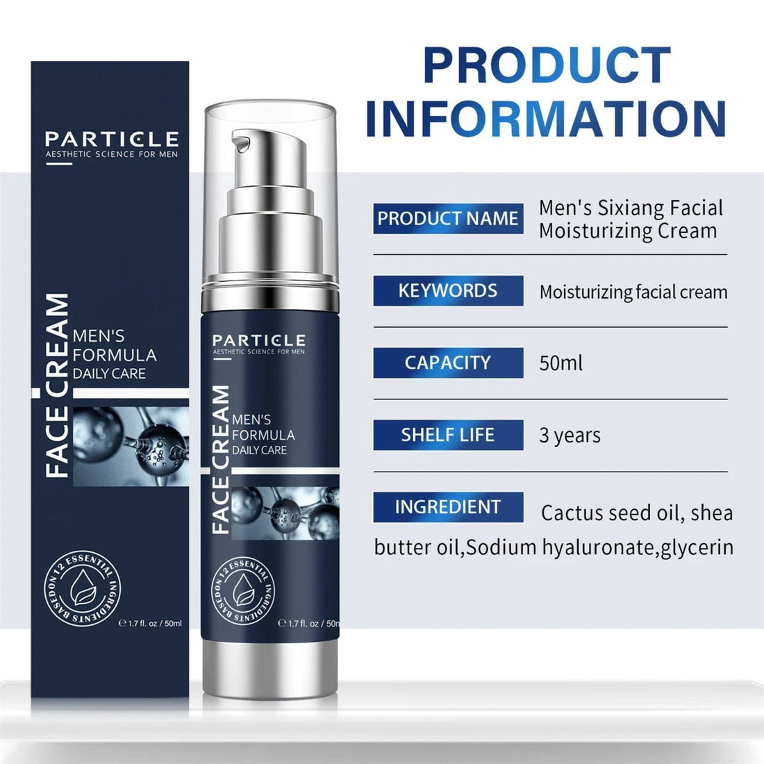 Particle 6-in-1 face cream for men tube