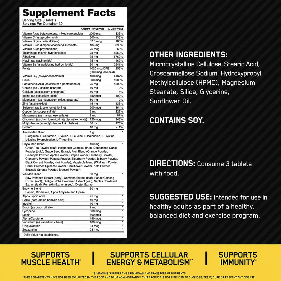 Optimum Nutrition Opti-Men multivitamin bottle 90 tablets